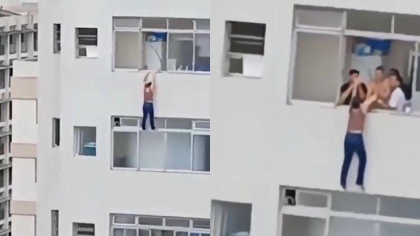 FUERTES IMÁGENES: Mujer cae del décimo piso en Brasil; vecinos la salvan de último momento