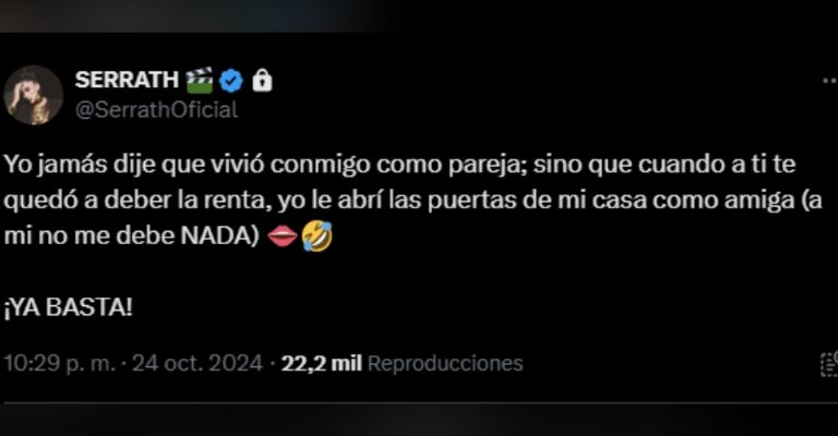 Serrath expone pruebas de que vivió con Jorge Losa tras ruptura con Ferka
