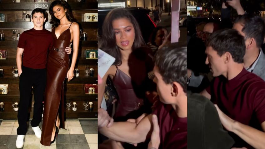 ¿Héroe o violento? Tom Holland empuja a fans que pidieron autógrafo a Zendaya en evento