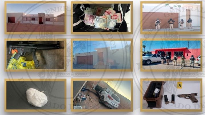Golpe al crimen al norte de Sonora: Aseguran a dos personas, armamento, autos, drogas