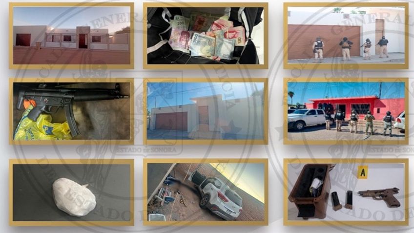 Golpe al crimen al norte de Sonora: Aseguran a dos personas, armamento, autos, drogas