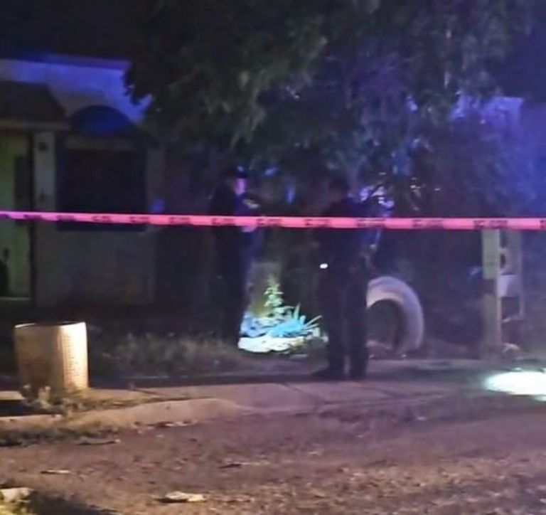 El lugar donde quedó el cuerpo del hombre fallecido