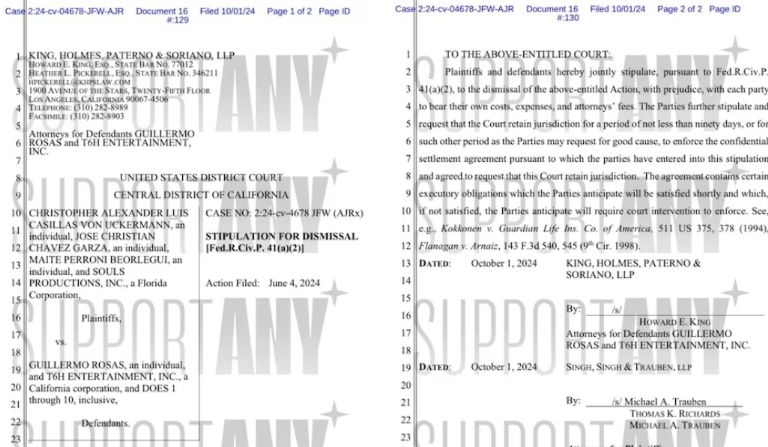 Supuesto documento legal sobre caso RBD-Guillermo Rosas