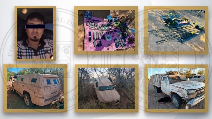 Cae miembro del crimen organizado al norte de Sonora; aseguran armas y autos blindados