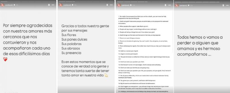 Los mensaje que Camila compartió en sus historias