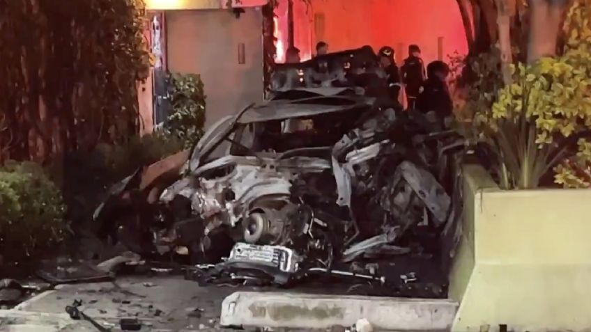 Fatal accidente en Paseo de la Reforma: Auto choca y se incendia; conductor muere calcinado
