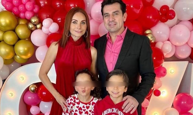 Elizabeth Álvarez y Jorge Salinas junto a sus hijos