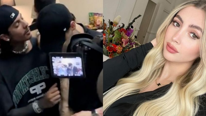 Filtran reacción de la novia de Peso Pluma al ver al cantante besarse con Natanael Cano