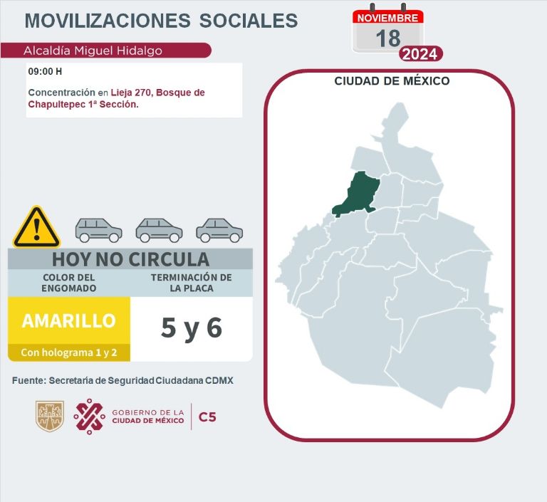 Tráfico en CDMX hoy 18 de noviembre