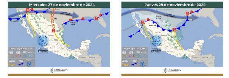 Clima en México para la última semana de noviembre. Foto: Conagua Clima