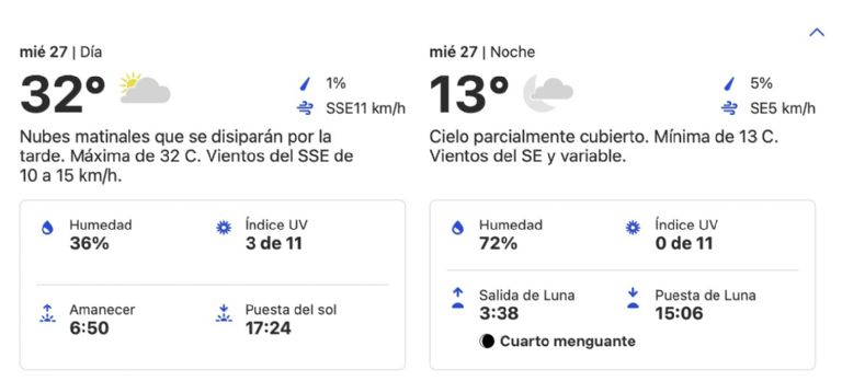 Clima en Ciudad Obregón, Sonora, de hoy miércoles 27 de noviembre. Foto: Conagua Clima