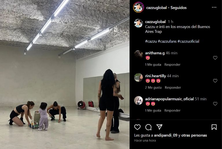 Cazzu lleva a Inti a los ensayos del Buenos Aires Trap