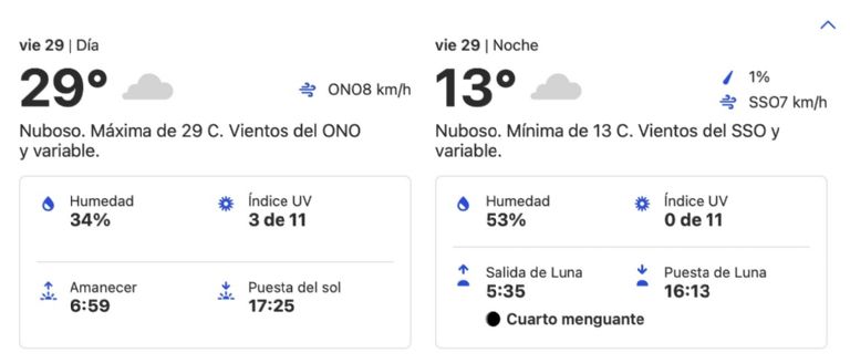Clima en Hermosillo HOY viernes 29 de noviembre. Foto: Conagua Clima