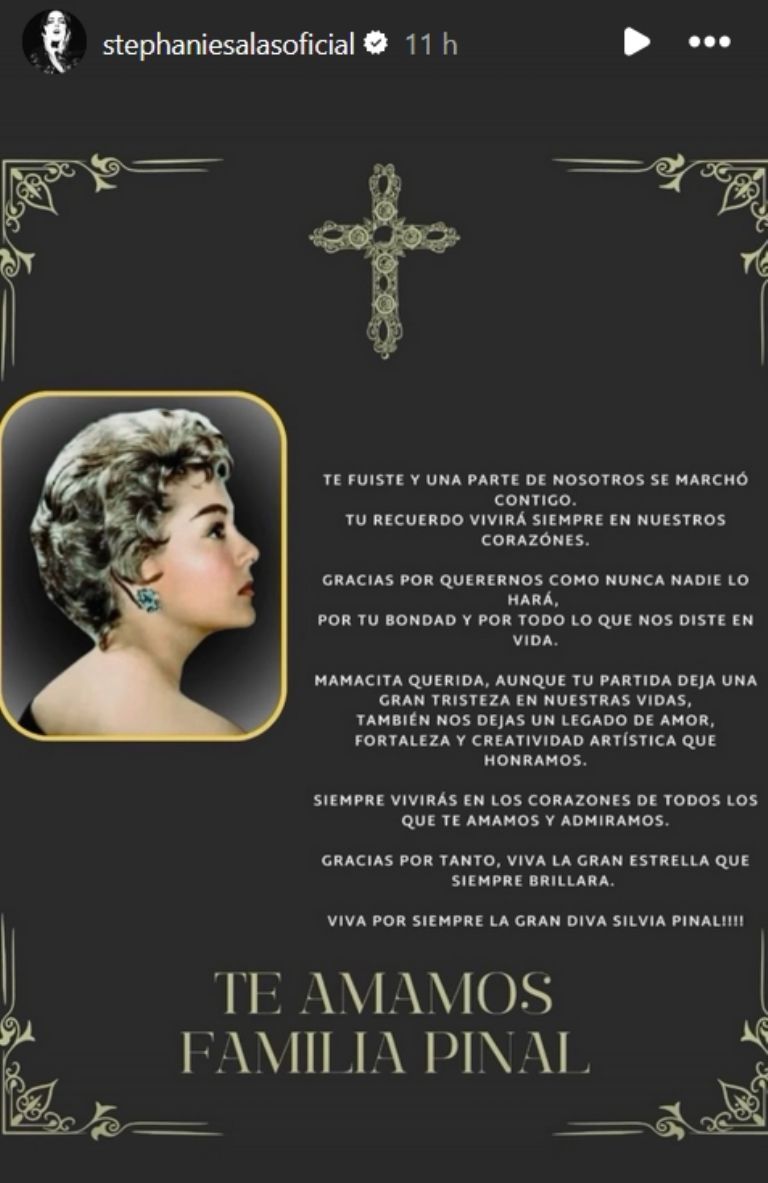Stephanie Salas se despide de Silvia Pinal