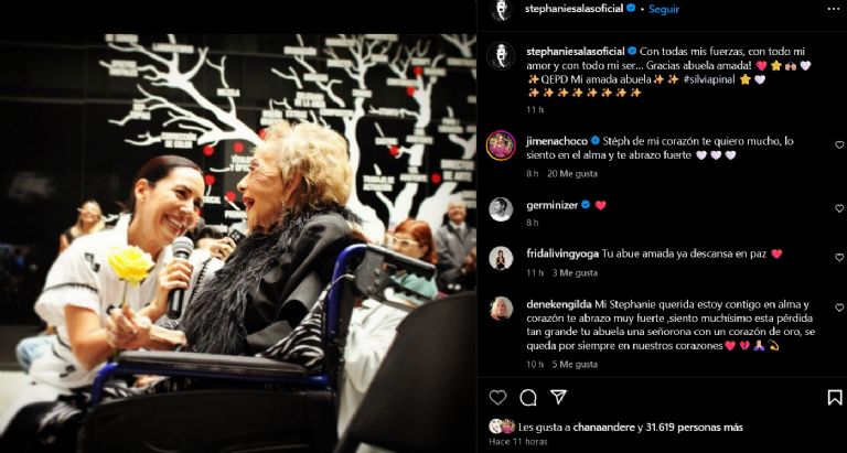 Stephanie Salas dedica doloroso mensaje a Silvia Pinal