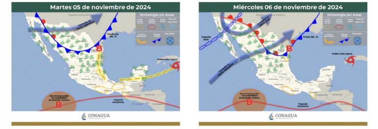 Pronóstico del clima para la primera semana de noviembre. Foto: Conagua Clima