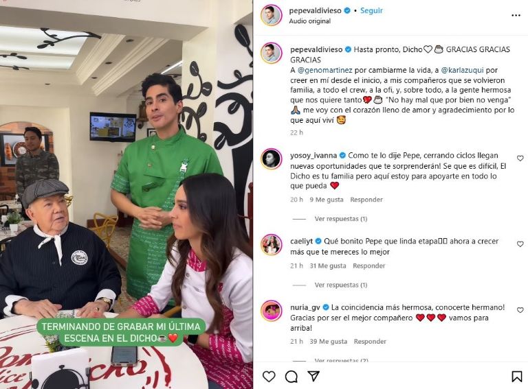 Pepe Valdivieso se despidió de Como dice el dicho