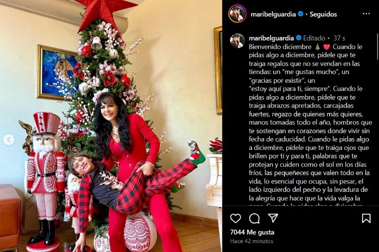 Maribel Guardia festeja la Navidad