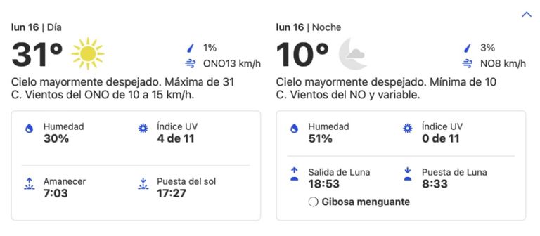 Clima en Ciudad Obregón, Sonora, HOY lunes 16 de diciembre. Foto: Conagua