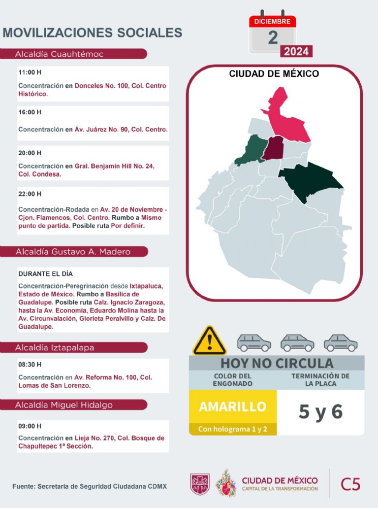 Tráfico en CDMX hoy 2 de diciembre