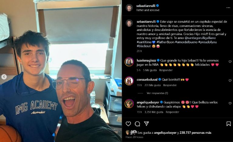 Sebastián Rulli disfruta de sus vacaciones con su hijo