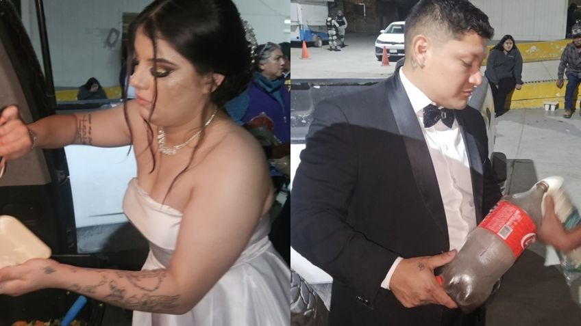 Novios de Reynosa se hacen virales; sus invitados no fueron a la boda y esto hicieron la comida