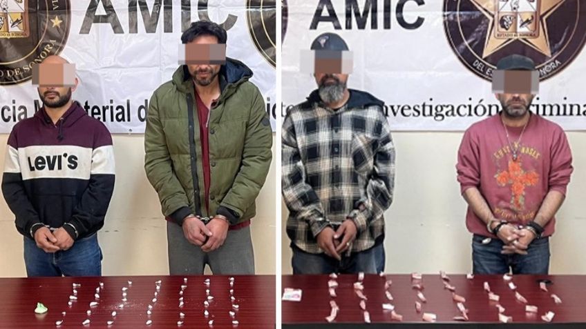 San Luis Río Colorado: Atrapan a cuatro 'tiradores' en posesión de 85 dosis de crystal