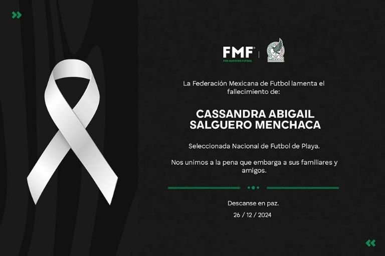 Confirman la muerte de joven futbolista. Fuente: X