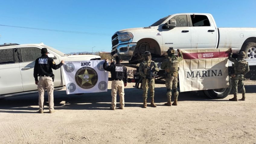 Aseguran vehículos con reporte de robo, cartuchos, armas y narcóticos al norte de Sonora