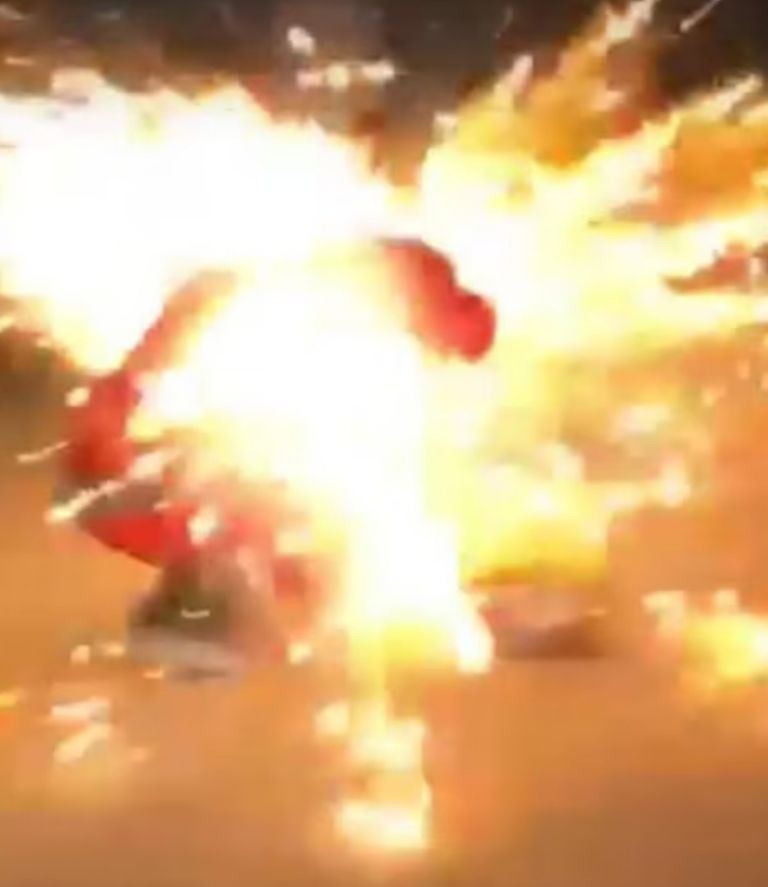 Hombre sufre accidente con pirotecnia en Coahuila