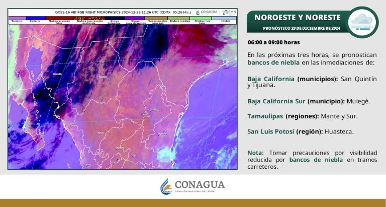 Clima en Sonora HOY domingo 29 de diciembre. Foto: Conagua
