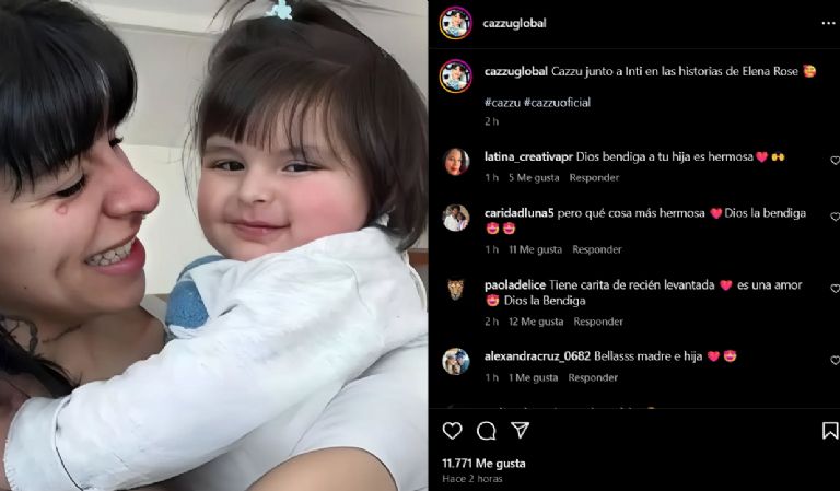 Comparten tierna foto de Cazzu e Inti