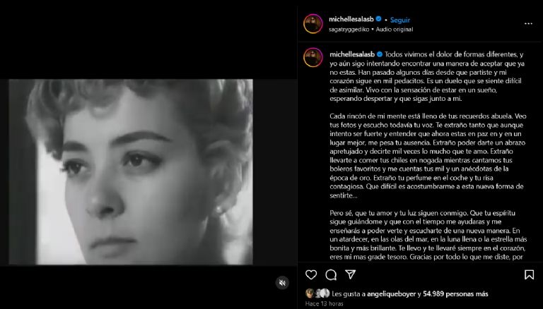 Michelle Salas dedica conmovedor mensaje a Silvia Pinal