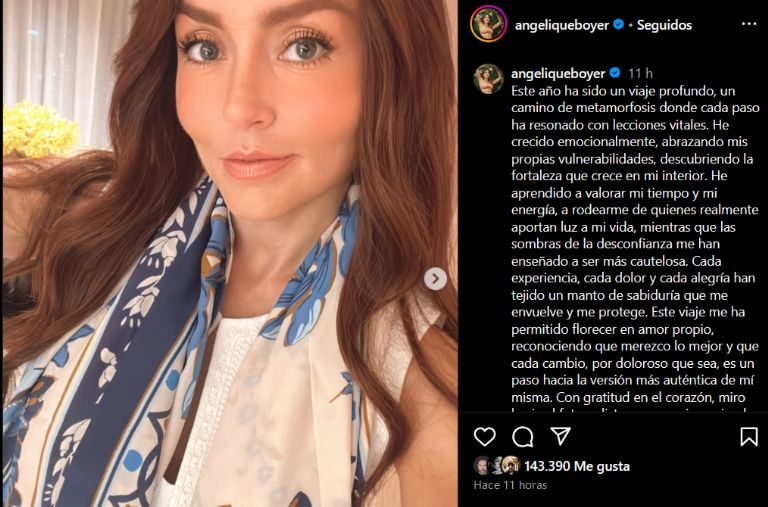 Angelique Boyer se despide del año en Instagram