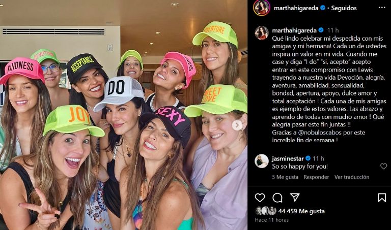 Martha Higareda celebra su despedida de soltera