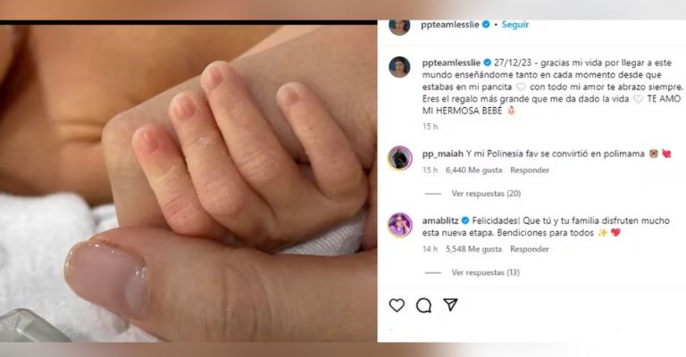 Lesslie Polinesia muestra primer foto de su bebé tras parto prematuro