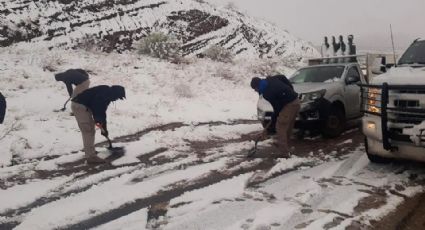 Nevadas en Sonora provoca cierre de carreteras; Cananea y Agua Prieta se cubren de blanco