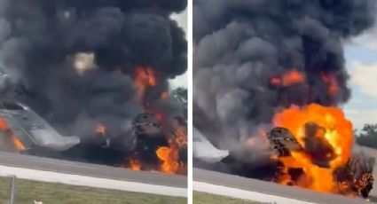 Terrible tragedia en Florida: Una avioneta se estrella en autopista dejando dos muertos