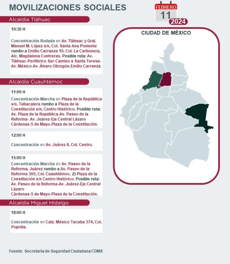 Tráfico en CDMX hoy 11 de febrero