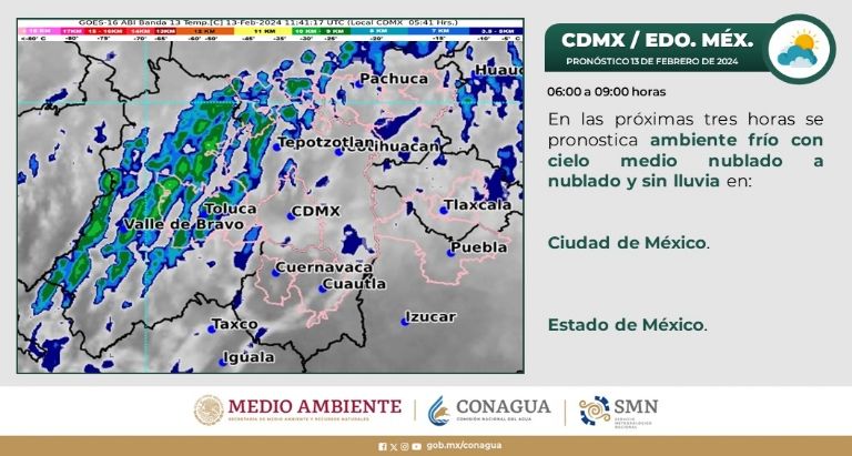 Clima en CDMX hoy 13 de febrero