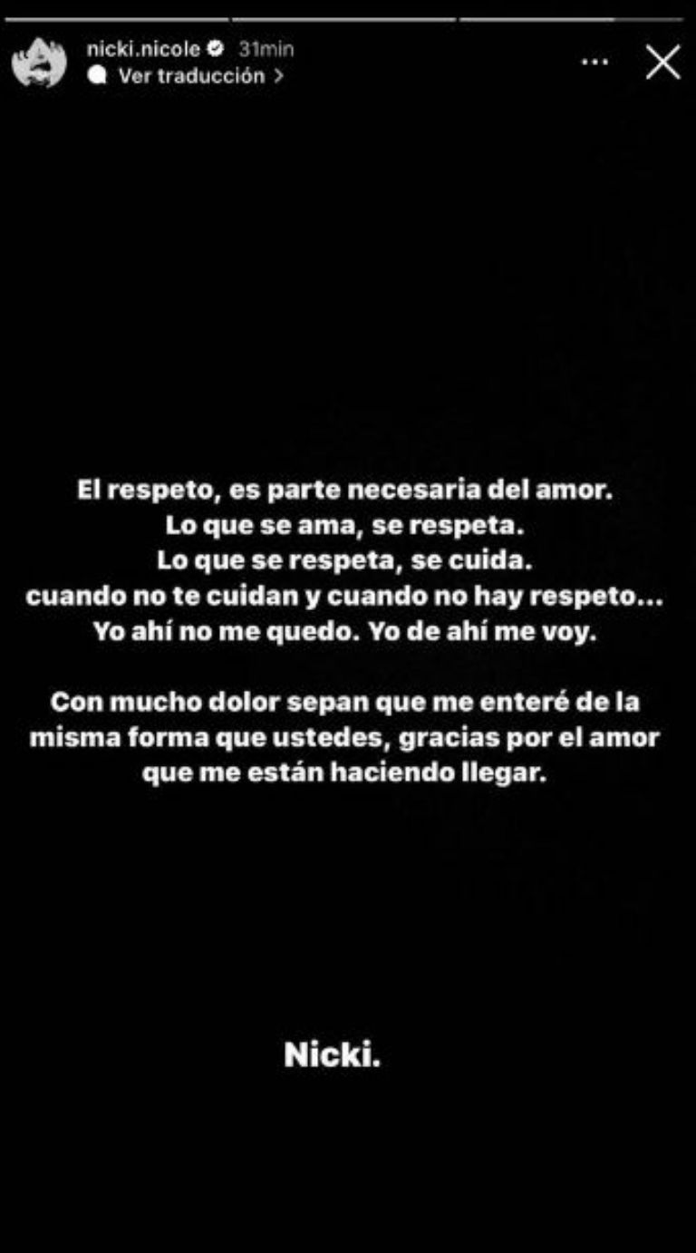 Nicki Nicole confirmó su separación de Peso Pluma