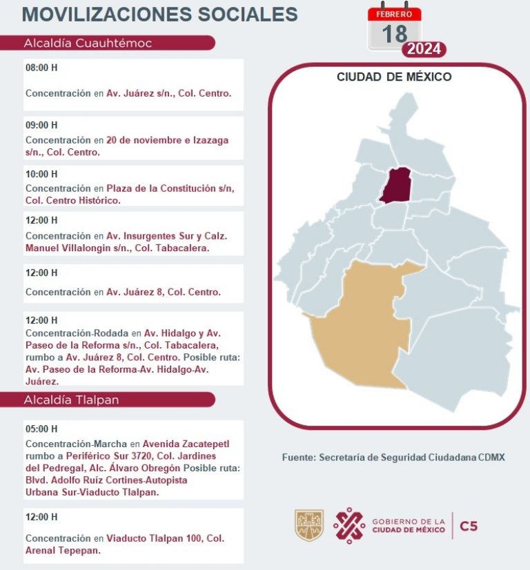 Tráfico en CDMX hoy 18 de febrero