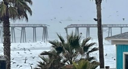 Colapsa muelle en Playas de Rosarito debido a la falta de mantenimiento y fuertes olas