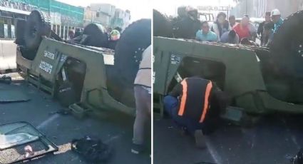 Vuelca vehículo de la Sedena en carretera México-Pachuca; un militar perdió la vida