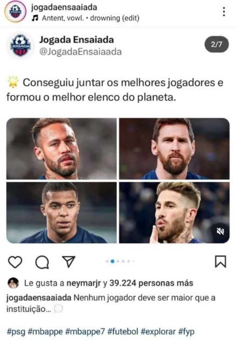 Neymar 'lanza indirecta' sobre la salida de Kylian Mbappé del PSG en polémica publicación
