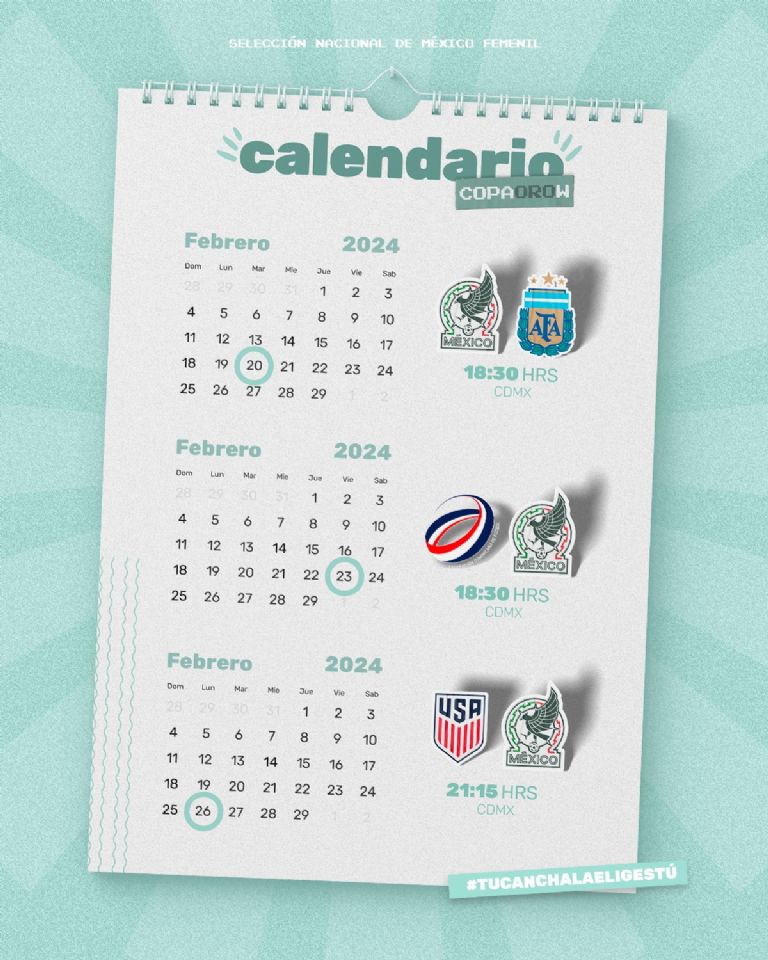 Conoce el calendario de la Selección Mexicana Femenil en la Copa Oro W;¿cuándo debuta?