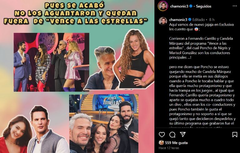 Corren a co-conductores de 'Vence a las Estrellas' por culpa de Poncho De Nigris