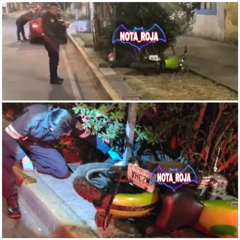 Motociclista muerto, Foto: X @Nueva_Nota_Roja