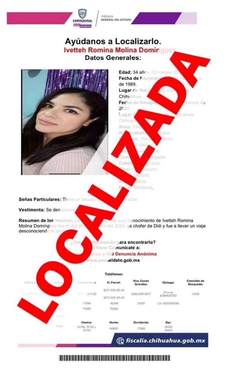 Hallan con Vida a Romina, Conductora de DiDi Desaparecida en Chihuahua