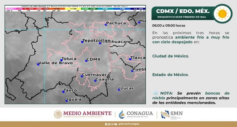 Clima en CDMX hoy 3 de febrero